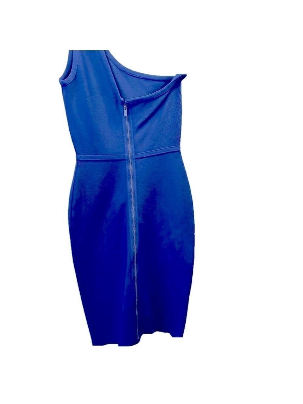 BCBG MAXAZRIA Dress, SZ XS, PTP 14”, L 37”, Body hugging shape, beautiful Blue - Picture 9 of 12